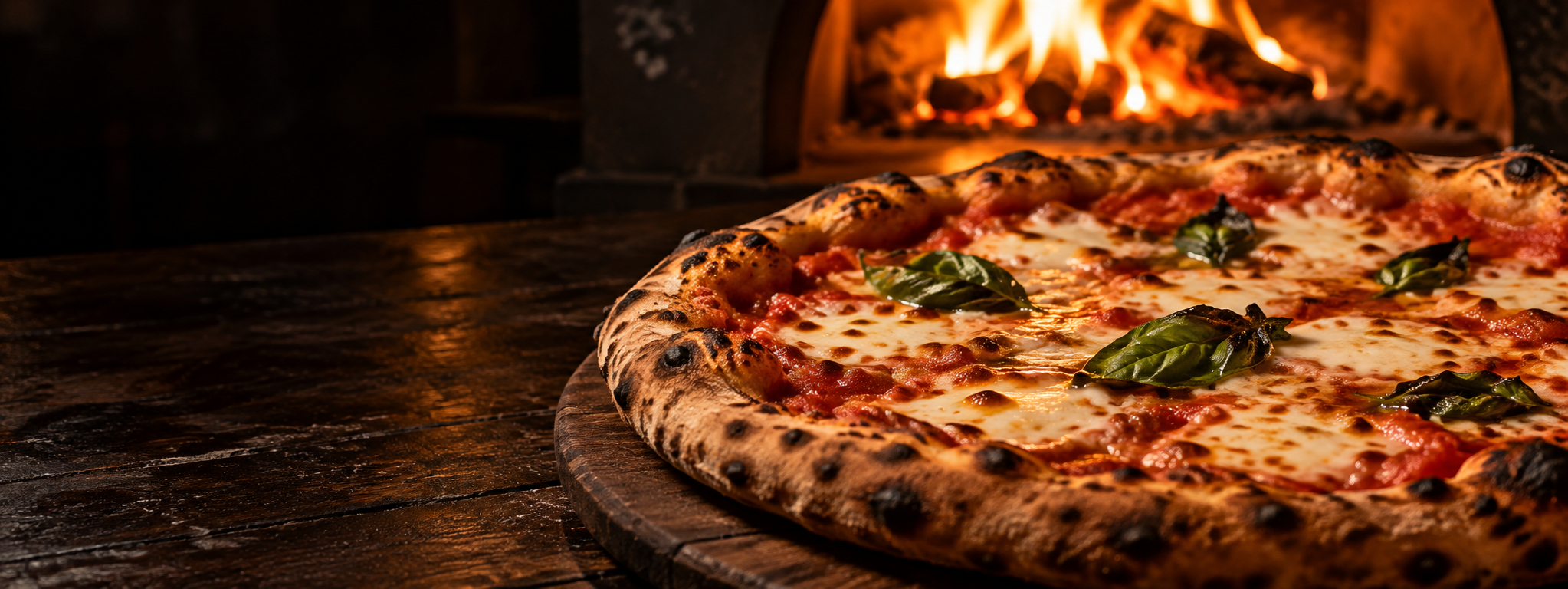 Freshly baked pizza