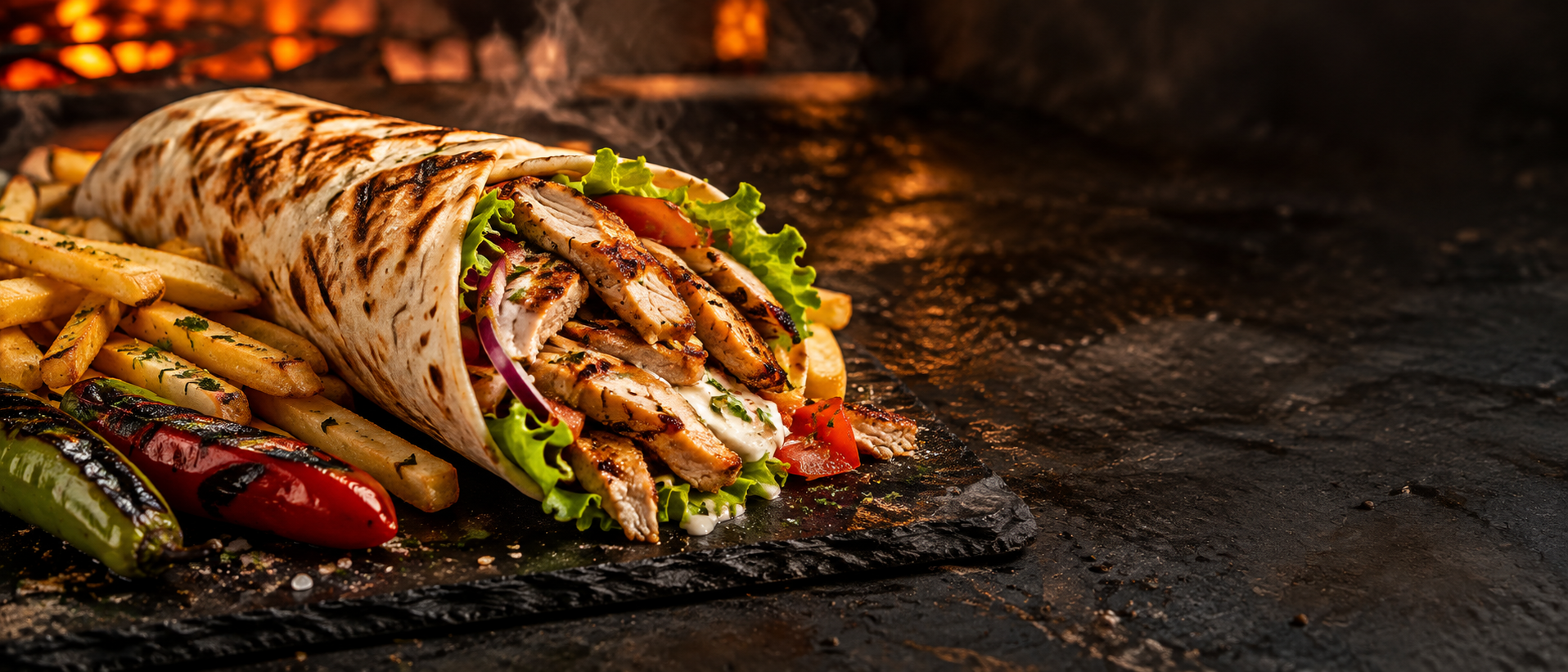 Fresh grilled chicken wrap